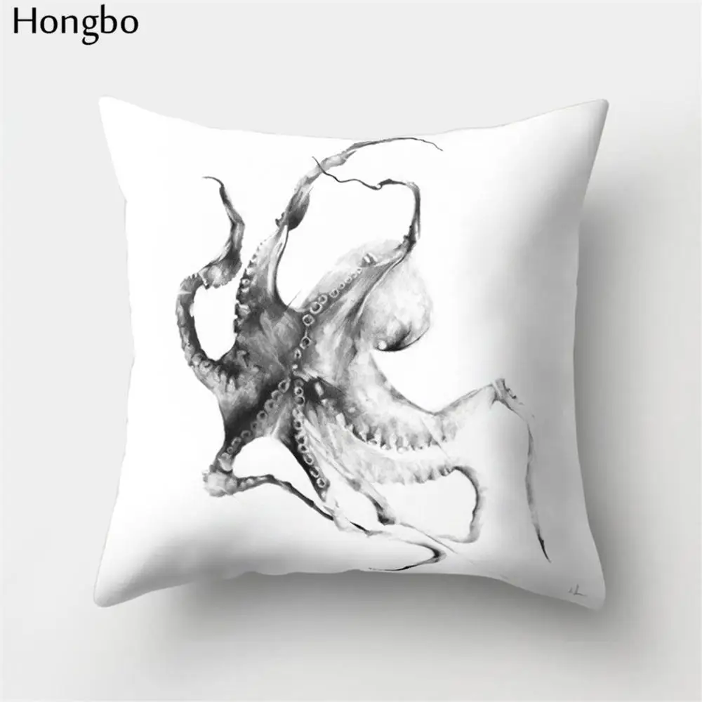 14 Hongbo 1 шт., чехол для подушки с рисунком оленя, акулы, медведя, осьминога, черепа, декоративный чехол для подушки, чехол для подушки для дома, дивана, автомобиля, офиса - Цвет: 14
