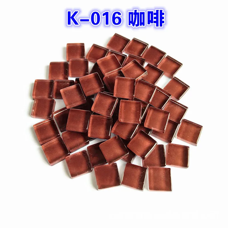 016 Coffe 100 г/лот 10*10 мм мозаичная квадратная прозрачная стеклянная мозаичная плитка DIY детские головоломки художественные ремесла Наборы инструментов прозрачный Бесплатный каменный декор - Цвет: 016 Coffe