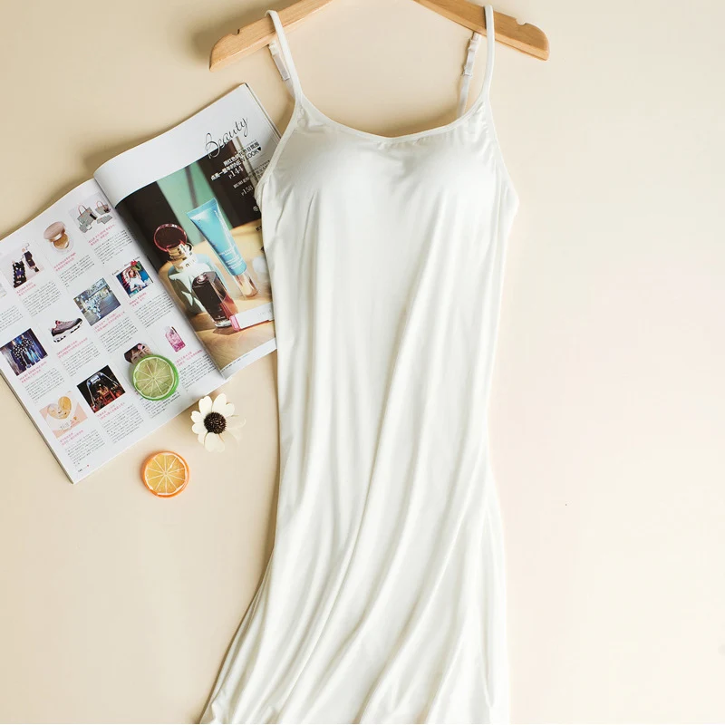 

Women's Sexy Cami Dressing Gowns With Chest Pad Casual Soft Thin Stripe Female Nightdress Summer Fashion Solid Lady's Nightshirt