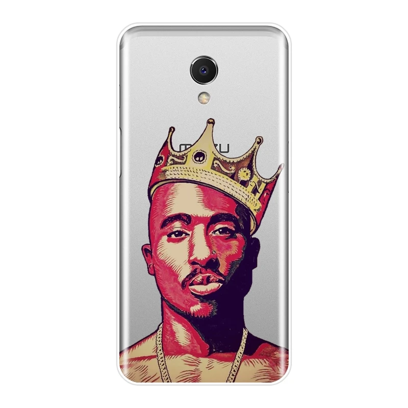 Задняя крышка для Meizu M6 M6S M6T M5 M5C M5S M3 M3S M2 силиконовый мягкий чехол Rapper 2Pac Tupac Note