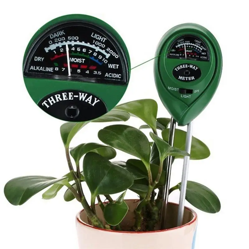 3 In 1 Soil Moisture Meter Digital Analysis PH Tester Garden Detector Hygrometer Light Detector Acidity PH Moisture Meter