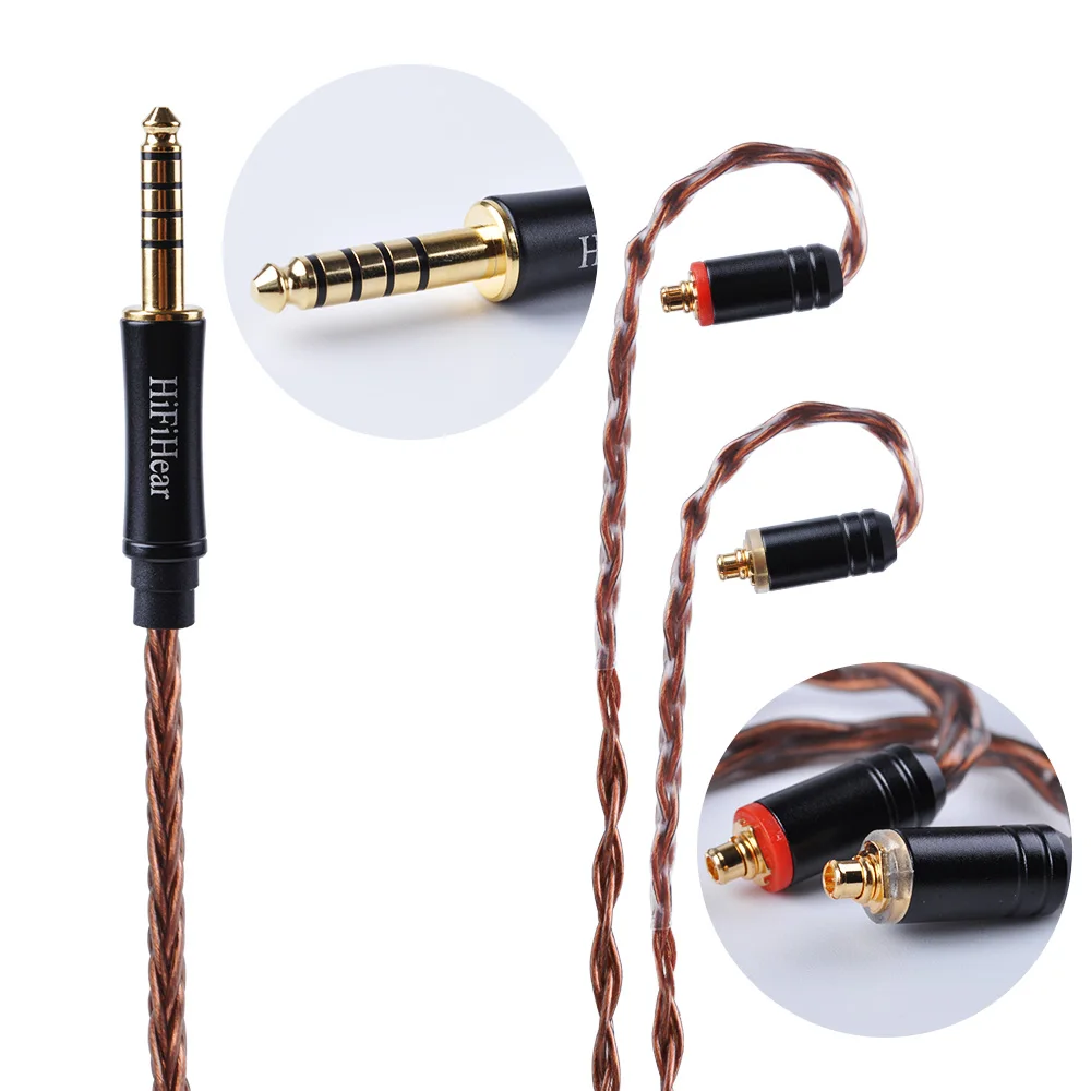 HiFiHear 8 Core с серебряным покрытием Модернизированный кабель 2 5/3 5/4 4 мм балансный