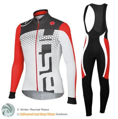 Jersey and BIB Pants Мужская Профессиональная зимняя теплая ФЛИСОВАЯ ФУТБОЛКА С аргоном 18 с длинными рукавами, одежда для велоспорта, велосипедные костюмы, комплект для велоспорта, Ropa Ciclismo - Цвет: Jersey and BIB Pants