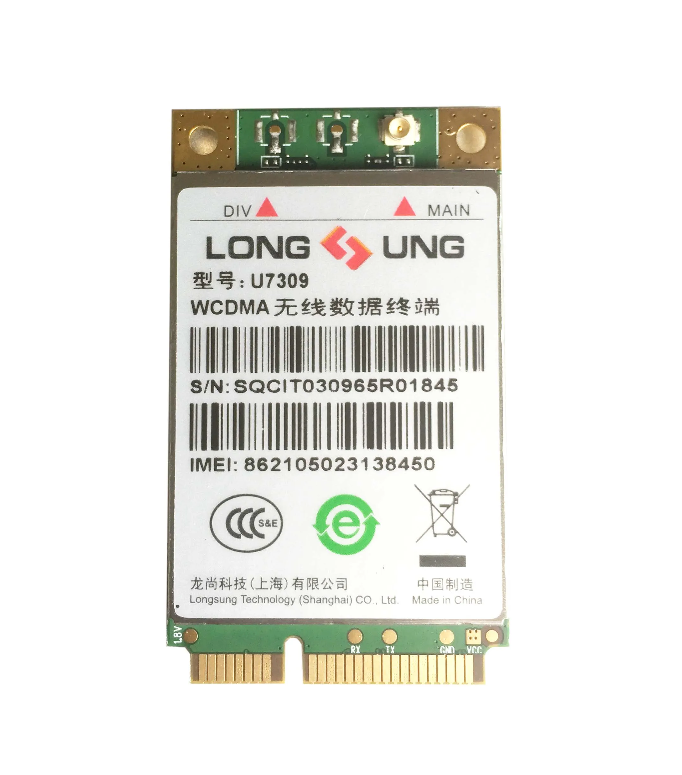 

U7309 Long SUNG MINI PCIE 3G HSPA +/UMTS/EDGE/GPRS/GSM беспроводной модуль с поддержкой смс-голосового управления вместо Huawei MU609