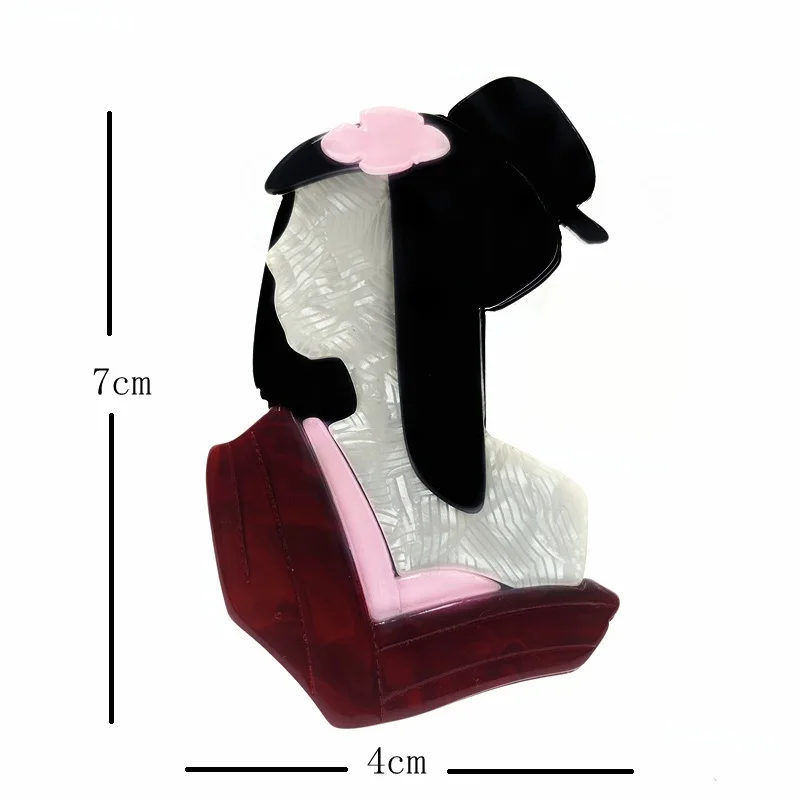 7x4cm SexeMara, дизайн, акриловая брошь для девочек, для женщин, роскошная мультяшная милая девушка, нагрудные значки для женщин, модная Подарочная брошь - Окраска металла: 7x4cm