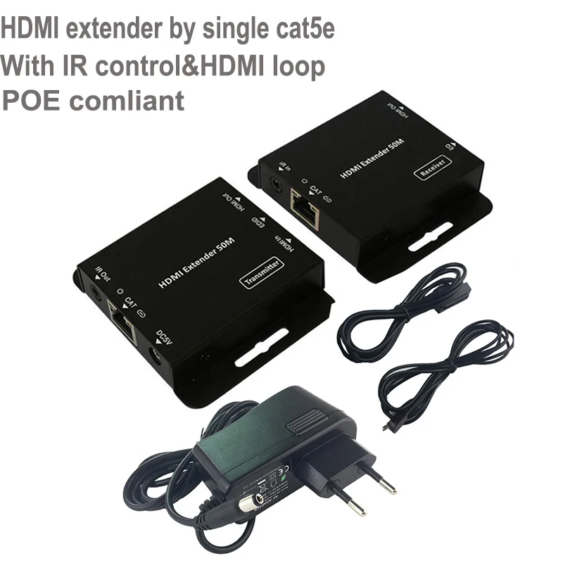 Hdmatters HDMI удлинитель по cat5e/6 кабель до 60 м для PS4 HDTV DVD передатчик HDMI и ресивер