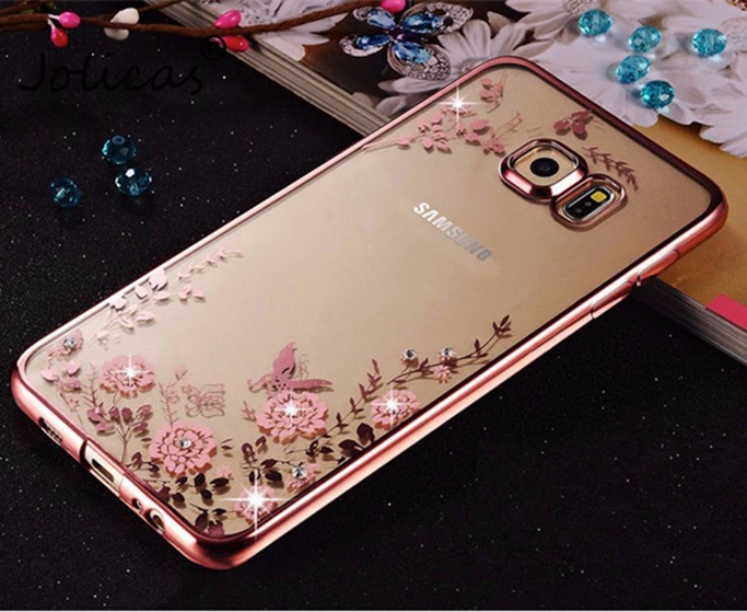 TPU цветок чехол для samsung Galaxy S8 плюс S3 S4 S5 S6 S7 край A3 A5 A7 J1 J3 J5 J7 J330 J530 J730 задняя крышка чехол - Цвет: Rosegold Pink