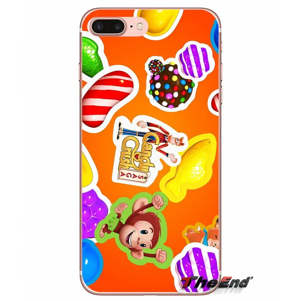 Мягкий силиконовый чехол для iPhone X 4 4S 5 5S 5C SE 6 6S 7 8 Plus Samsung Galaxy J1 J3 J5 J7 A3 A5 2016 2017 candy crush