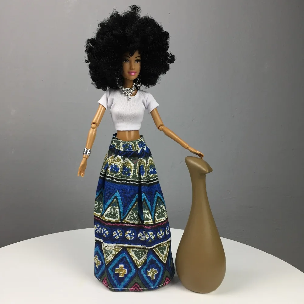 Jimusuhutu 11 дюймов 10 подвижных суставов черная кукла BJD с черными волосами модная 30 см