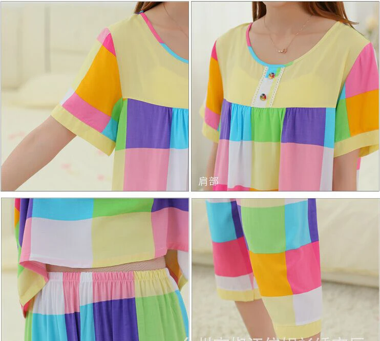 XXL размера плюс комплекты летних шорт из хлопка пижама женская одежда для сна