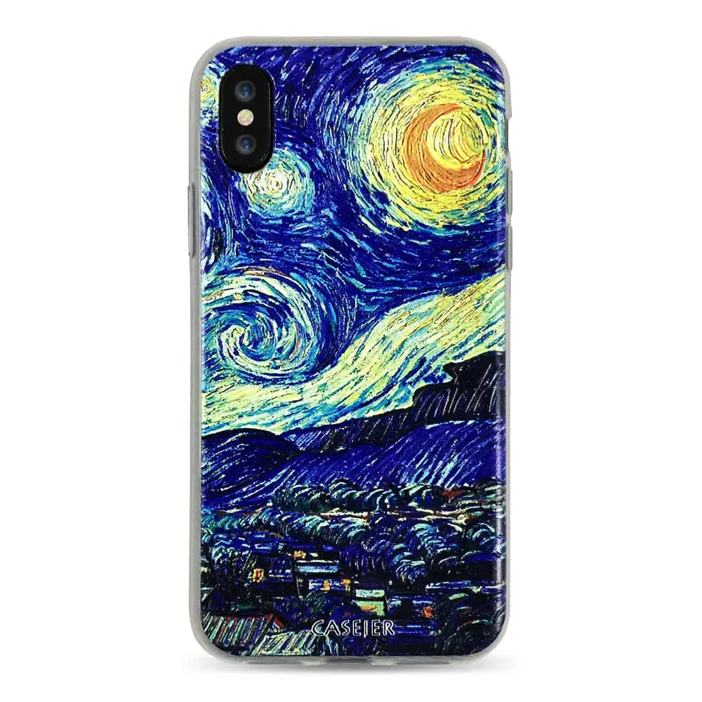 7 Чехол IER, чехол с тиснением для iPhone X, XR, XS, MAX, 8, 7, мягкий ТПУ, чехол для iPhone 5 5S se, 6, 6 S, 8, 7 Plus, чехол, Ван Гог, аксессуары для телефона - Цвет: 7
