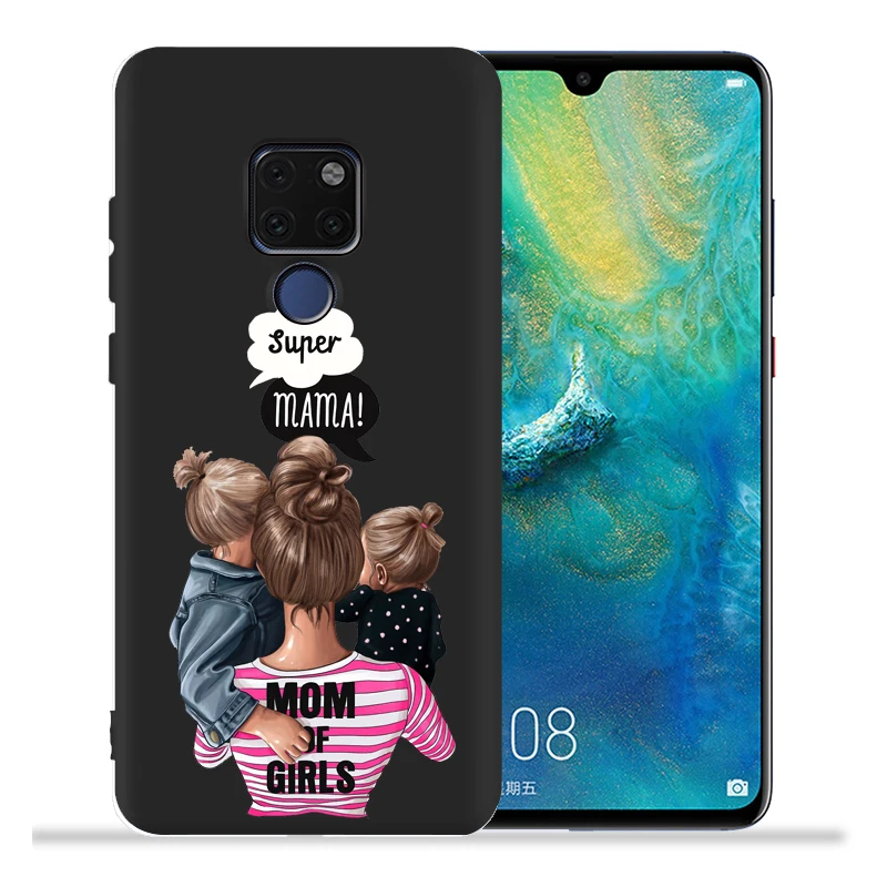 Модный чехол с мамой Super Mama Girl Baby для Huawei Mate 20 Lite Mate10 Mate20 Pro Coque Nova 4e 3 Nova3i задняя