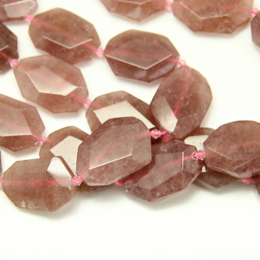 Натуральный Красный Клубничный кварц режет Плиты бусины для изготовления