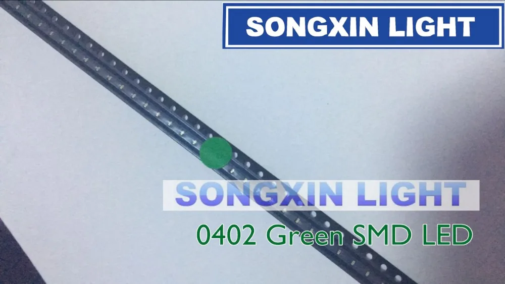 500 шт. 0402 1005 SMD светодиодный чип с зеленым поверхностным креплением SMT