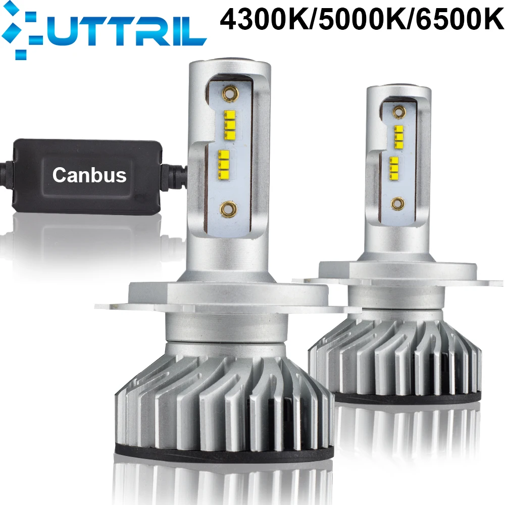 Uttril H7 светодиодный H4 Canbus 4300K 5000K 6500K H11 автомобилей головной светильник лампочка H8
