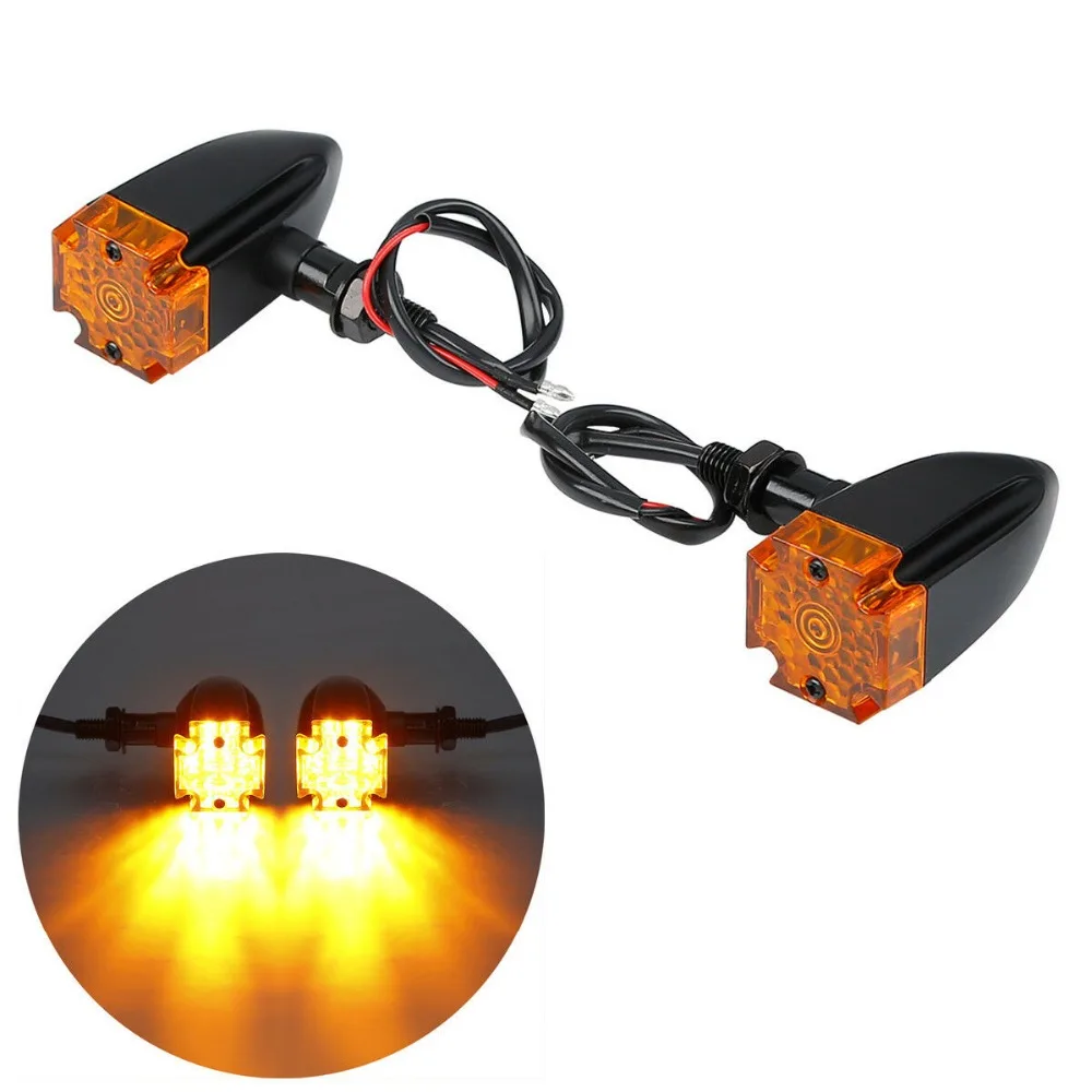 

1 Pair Black/Chrome 10mm Bullet LED Turn Signal Light For Harley Touring Sportster Cruiser Softail Customer Dyna Bobber Chopper