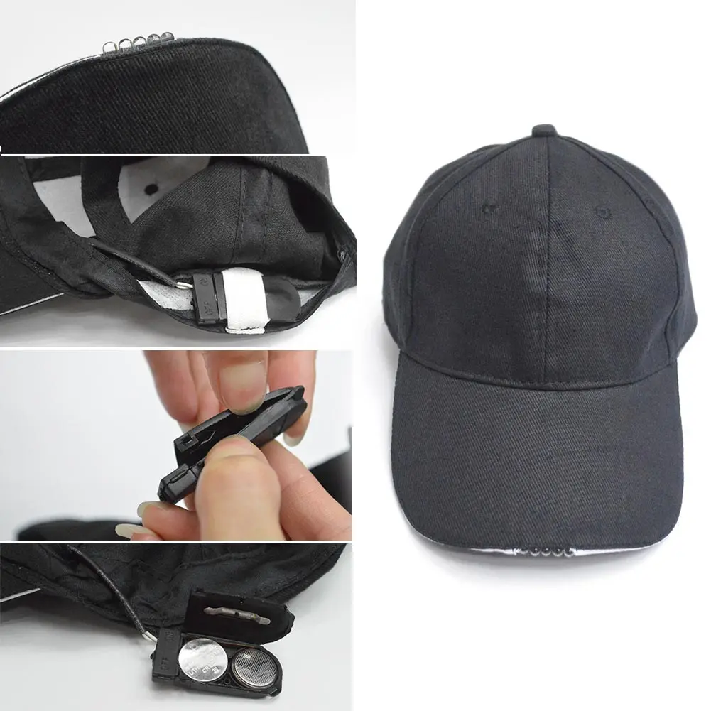 1 шт. светодиодный бейсболка новый унисекс уличный 5 светильник шляпа спортивная