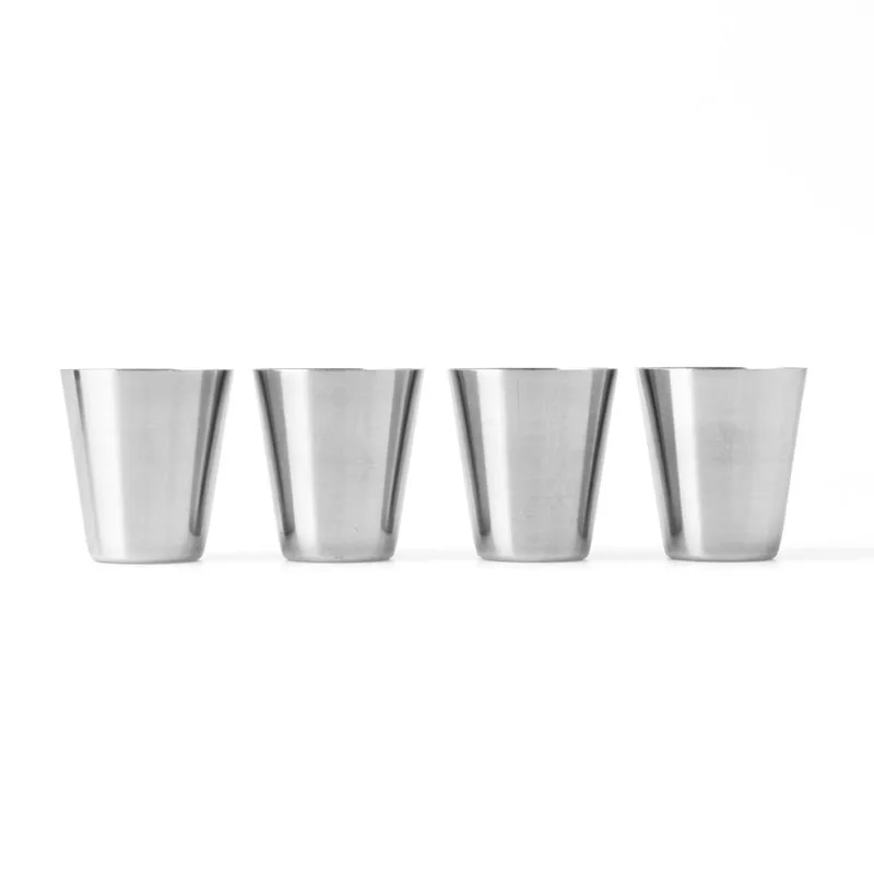 4Pcs Outdoor Stainless Camping Steel Mini Mug Cup Drinking Coffee Beer With Case | Дом и сад