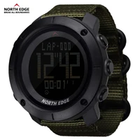 Green strap NORTH EDGE мужские спортивные цифровые часы для бега плавания военные армейские часы водонепроницаемые 50 м секундомер таймер - Цвет: Green strap