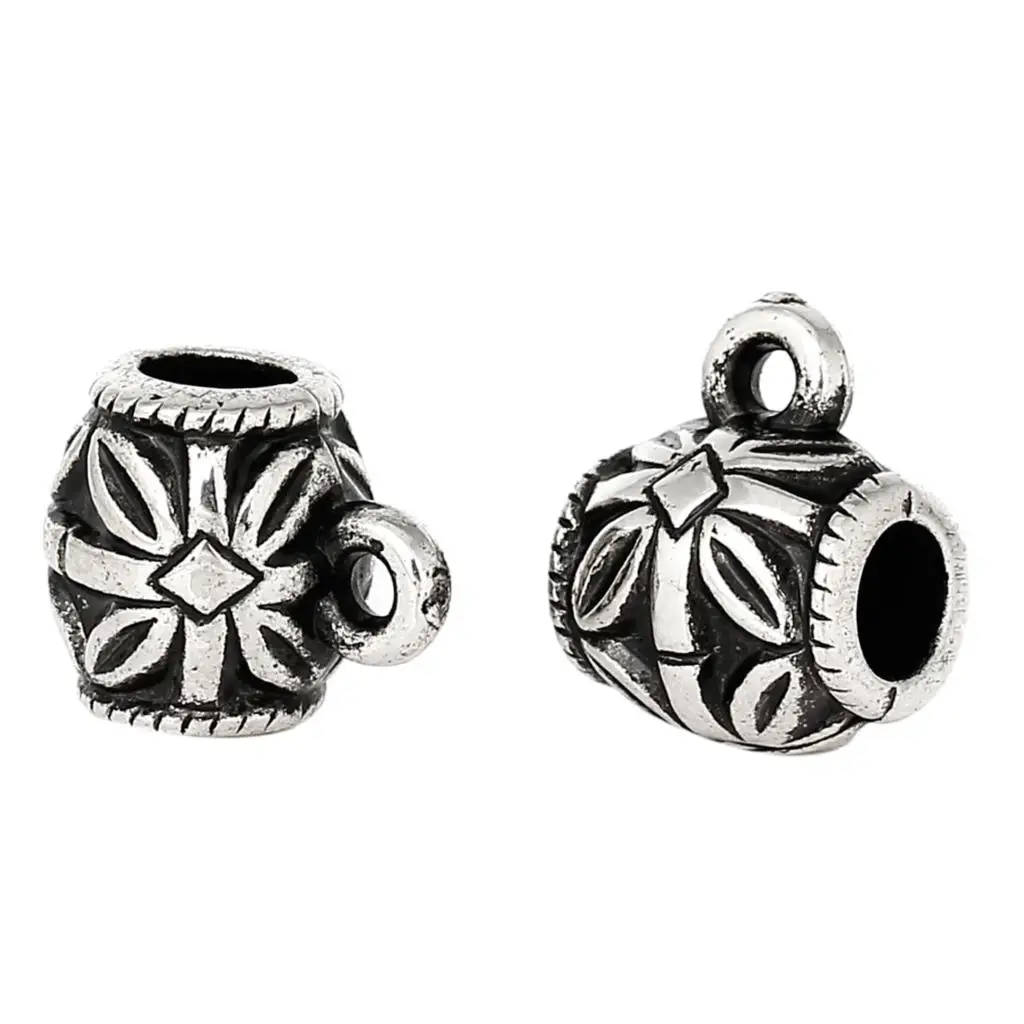 DoreenBeads Бесплатная Доставка! 50 Шт. Старинное Серебро Акриловые Barrel Распорки Бисер