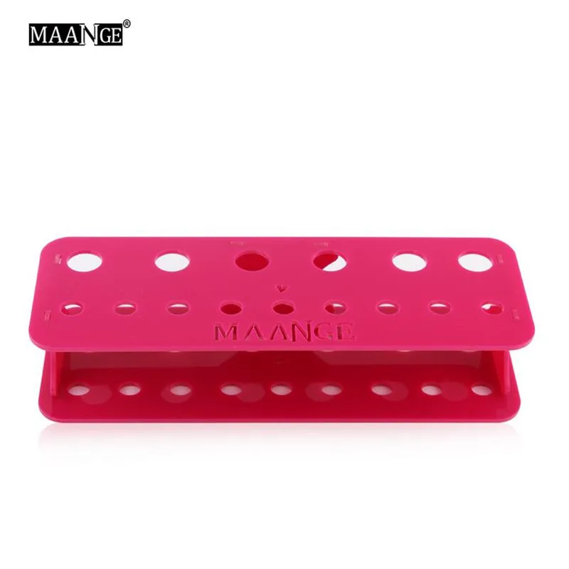 red MAANGE 15 отверстий акриловые изделия для маникюра футляр для кисточек сушильная демонстрационная полка с отверстиями сушилка держатель Storag Чехол косметический инструмент 20#702 - Цвет: red