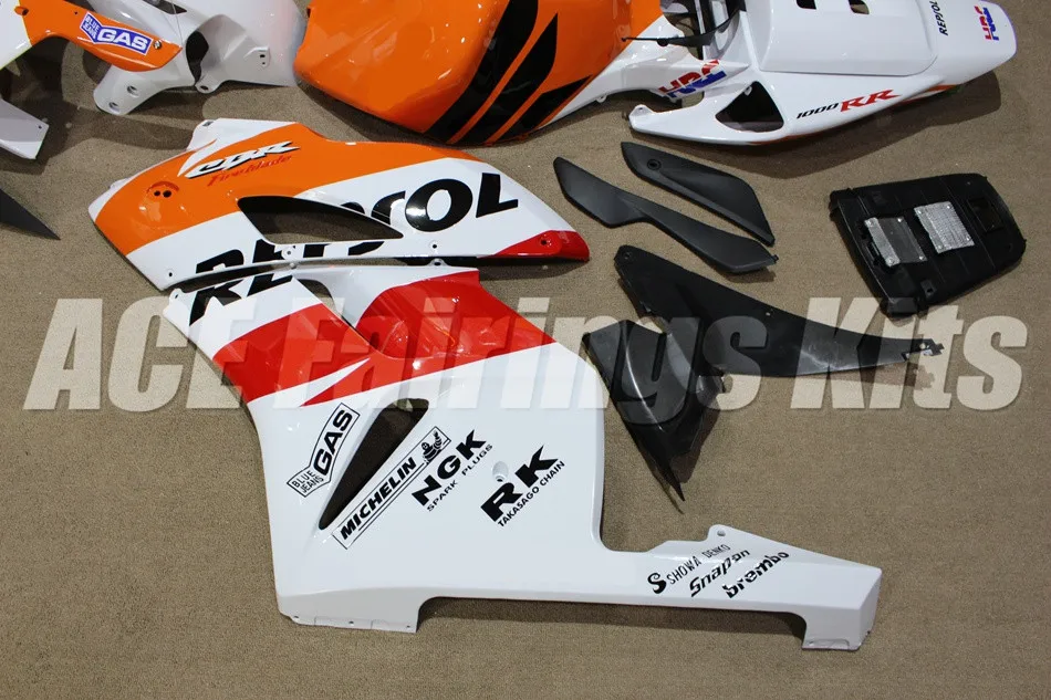 Новый ABS боди полный обтекатель комплект 100% подходит для Honda CBR1000RR 04 05 Обтекатели