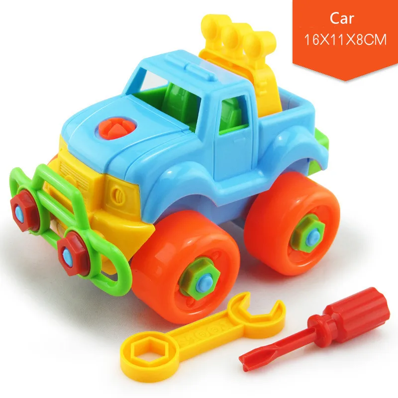 Car 5 видов пластиковых 3D гаек для разборки игрушечных машин, развивающие инструменты для головоломок, конструкторские наборы, строительные игрушки для мальчиков - Цвет: Car