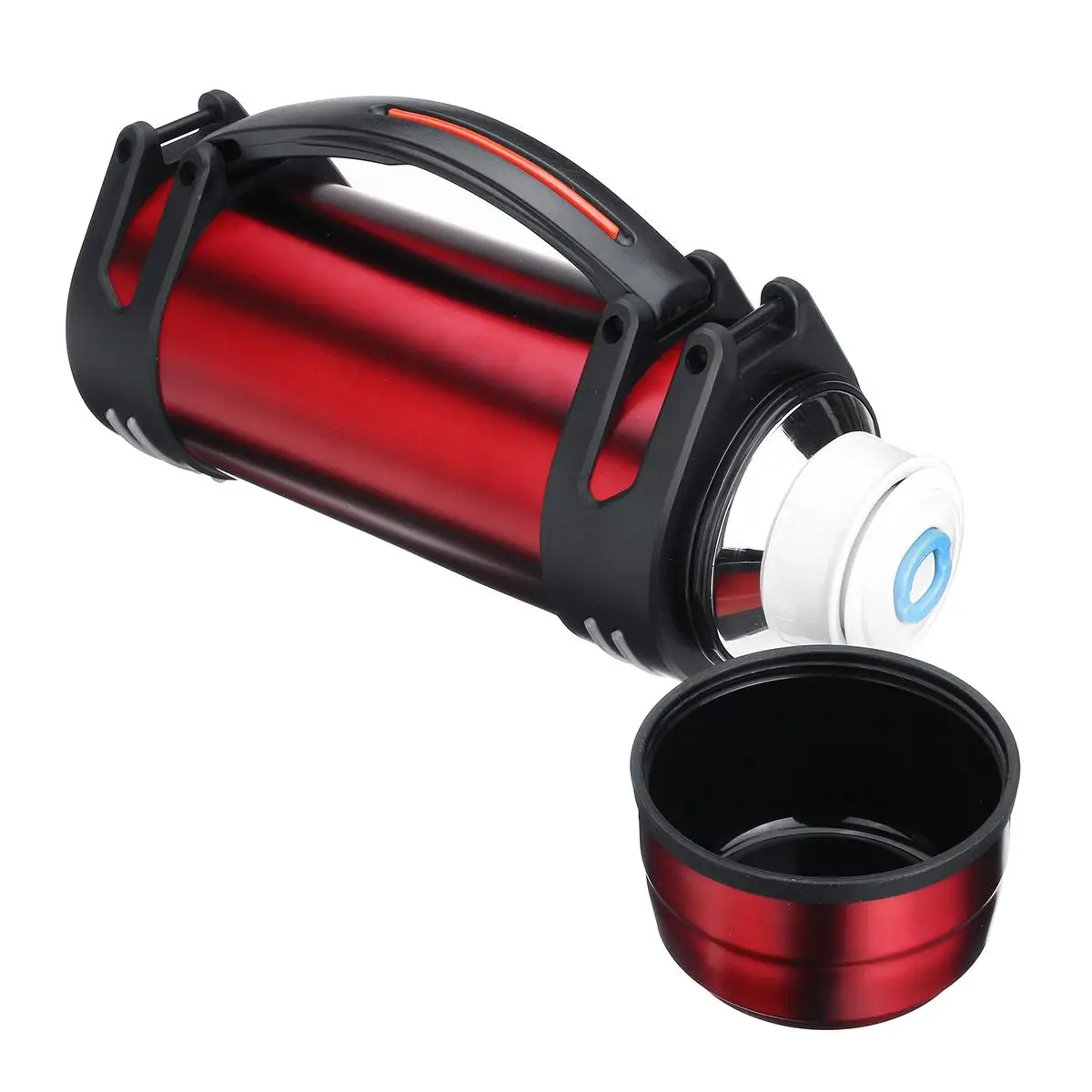 Красный YKPuii 2000ml 3 Colors Stainless Steel thermoses Bottle Cup Ourdoor Sport Travel Mug Insulation Pot Vacuum Flask For Coffee Tea - Цвет: Красный