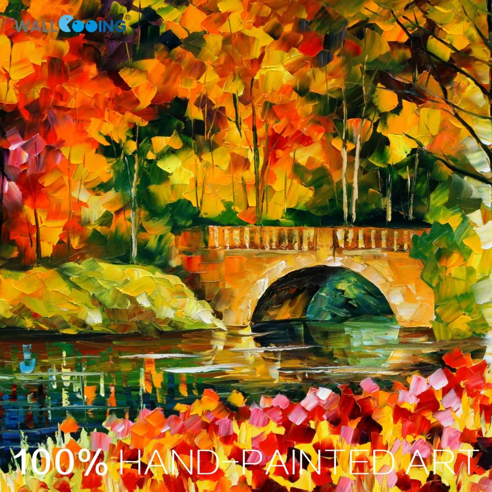 100% ручная роспись пейзаж картина маслом города Классическая Картина на холсте