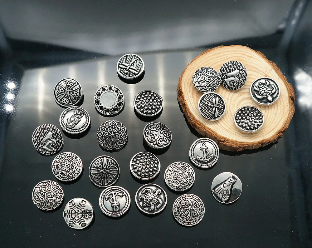 Hot sale 20Pcs KZ1205 Mixed styles 18mm metal snap buttons fit DIY bracelet Jewelry wholesale trendy | Украшения и аксессуары