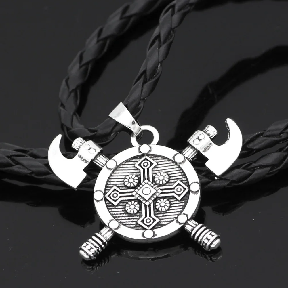 Мужской топор викингов Амулет ожерелье с подвеской в виде щита подарочной