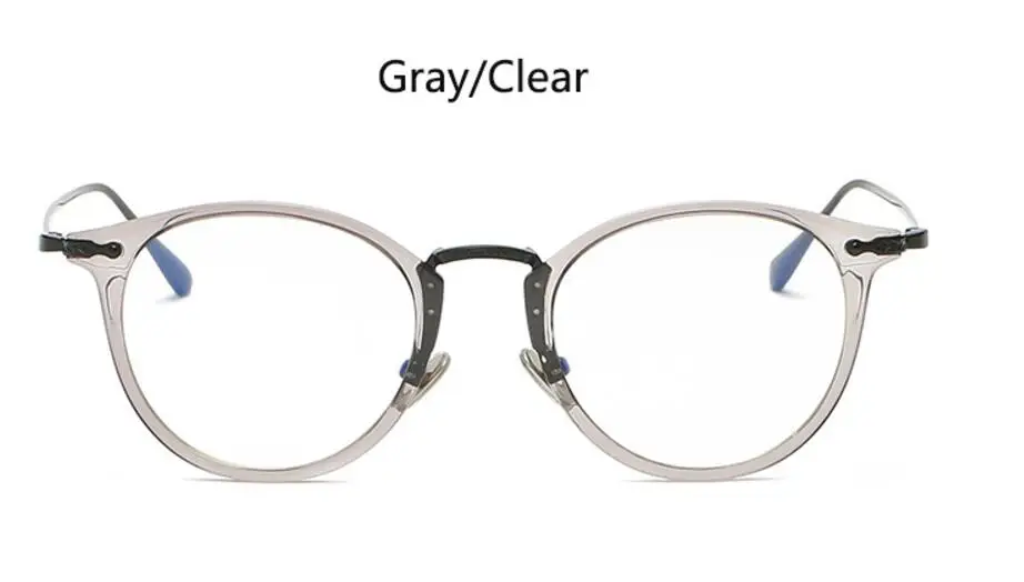 gray clear Прозрачные очки, женские очки, модные круглые оптические очки, оправа, фирменный дизайн, простые очки oculos de grau femininos - Цвет оправы: gray clear
