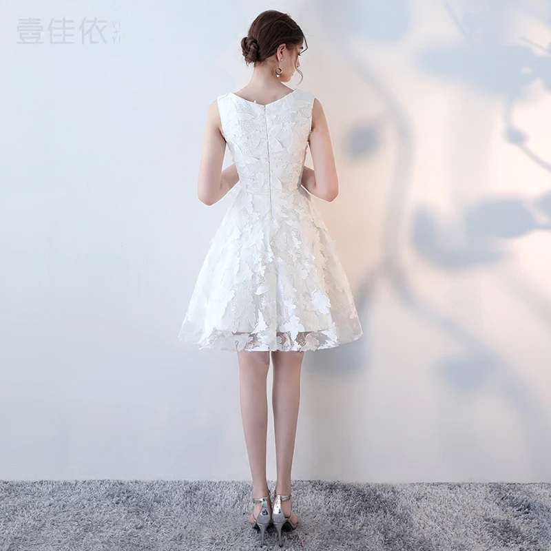 Женское коктейльное платье It's Bride белое короткое вечернее выше колена без
