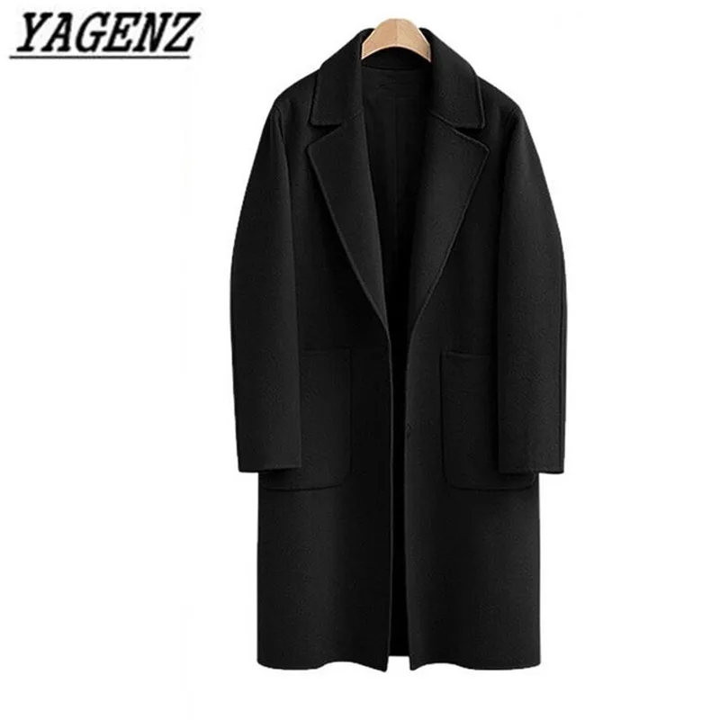 Женское шерстяное пальто YAGENZ однотонный Свободный кардиган большого размера на