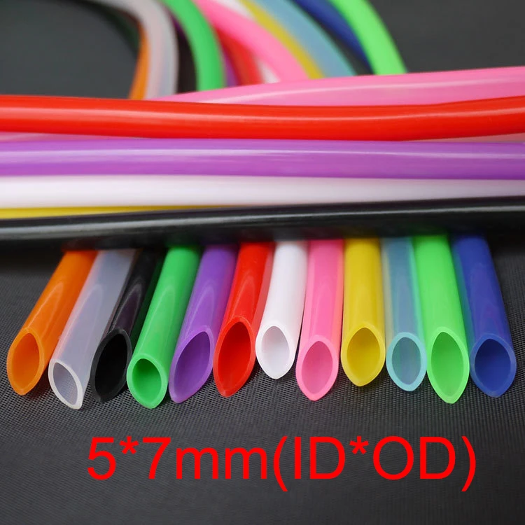3M 5*7mm 5x7mm Orange Purple Clear Blue Pink Medical Food Grade Drink Machine Flexible Pipe Soft Water Hose Silicone Rubber Tube