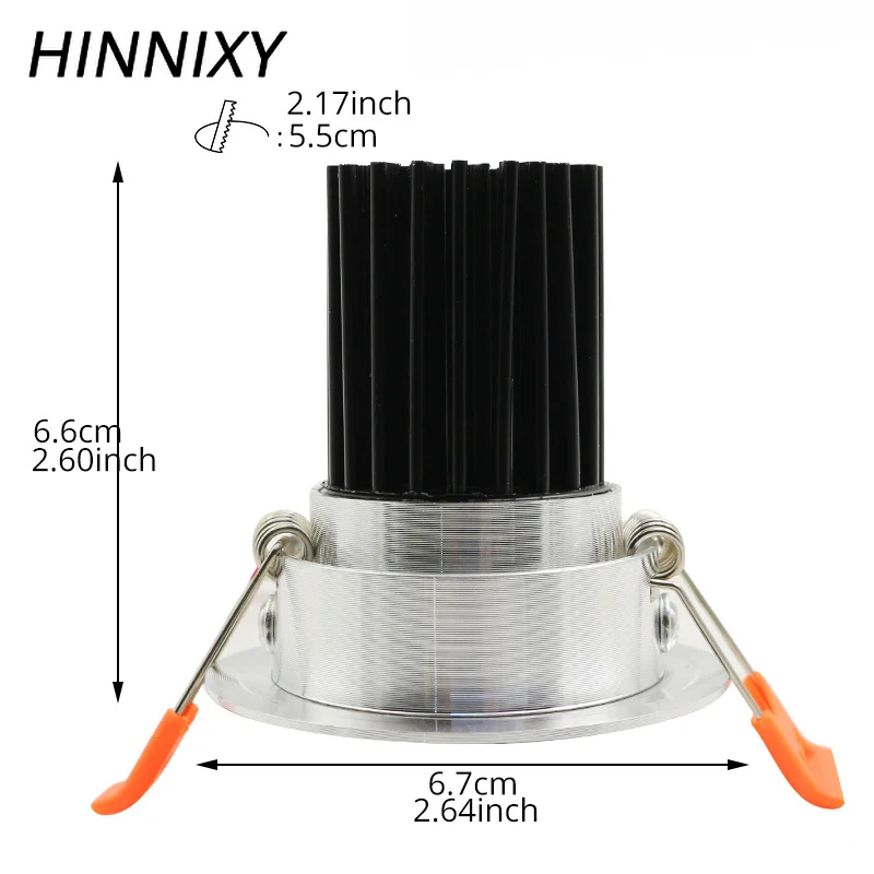 Hinnixy супер яркий серебристый светодиодный светильник 5 Вт 90 в 260 55 мм с вырезами