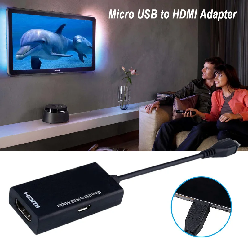 Кабель-переходник Micro USB/HDMI штекер-гнездо высокоскоростной HDTV для телефона