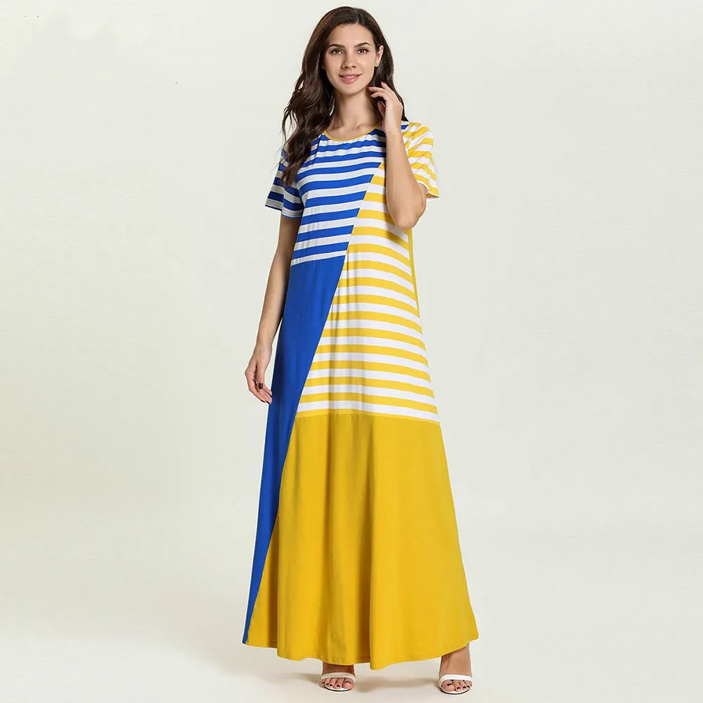 Длинная ночная рубашка хлопковая одежда для сна с коротким рукавом Женская