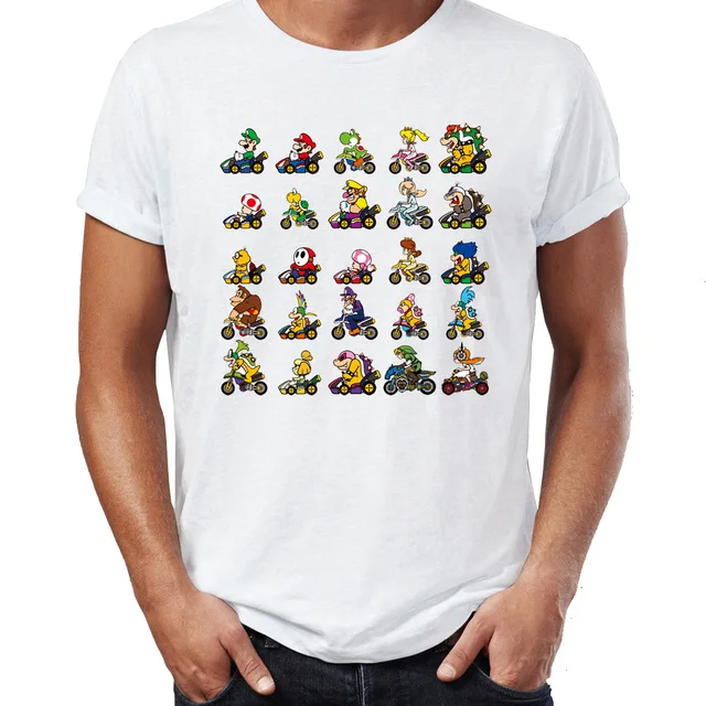 Мужская футболка Mario Kart Princess Peach Captain Toad Link Gaming Gamer's Artsy Tee|Мужские футболки| |