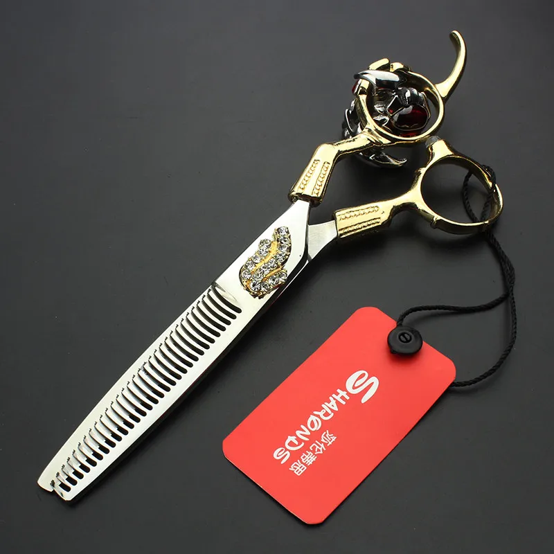 thinning scissors T Sharonds дюймов 6 дюймов японский импорт 440c Professional Парикмахерские ножницы из нержавеющей стали ножницы для резки и филировочные ножницы - Цвет: thinning scissors T