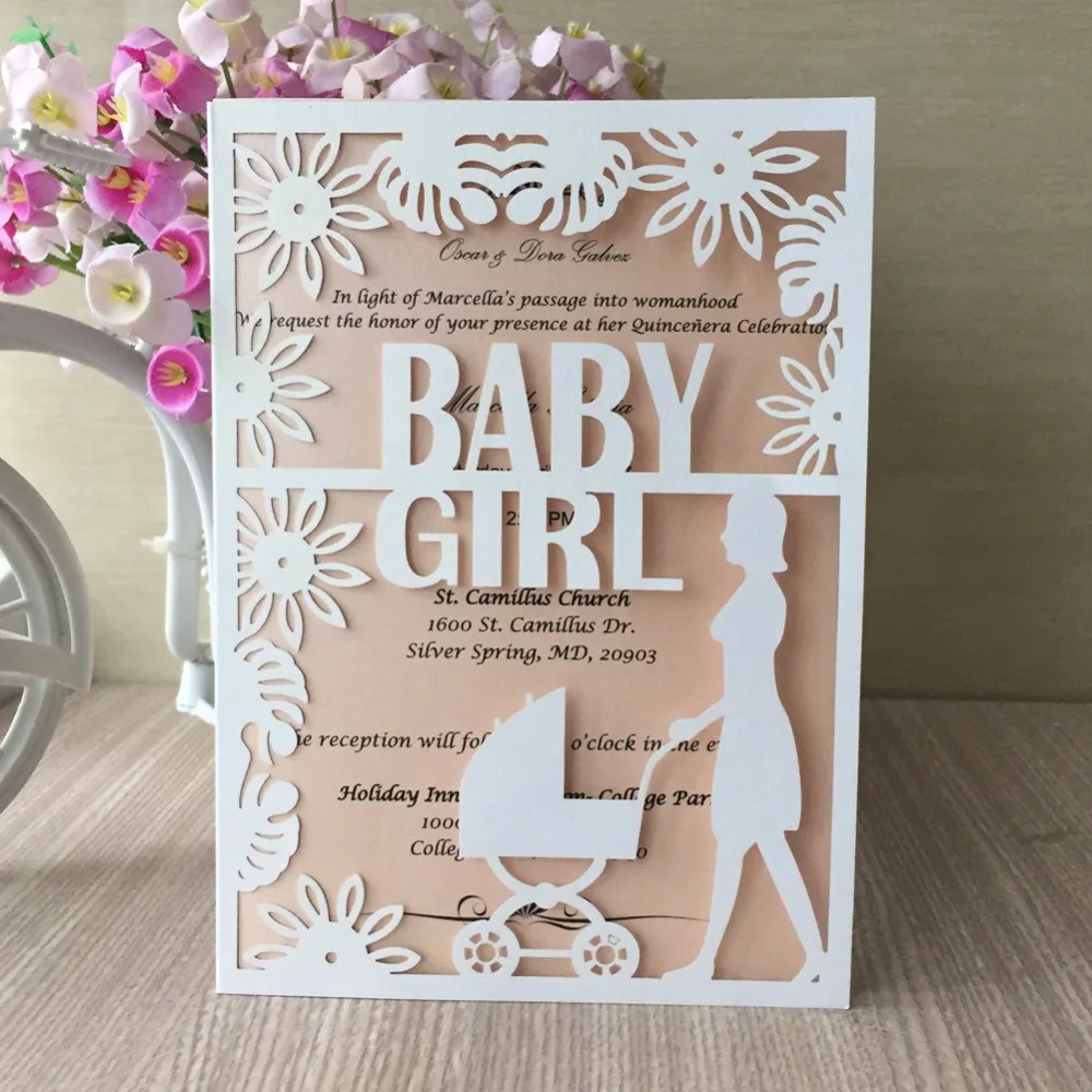 30 шт. лазерная резка перламутровая Мерцающая бумага детские слова для девочек