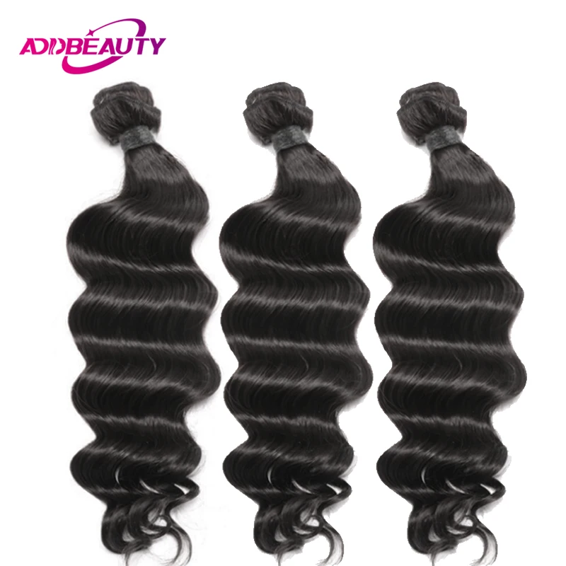 AddBeauty перуанские свободные глубокие волны 100% Человеческие волосы remy наращивание