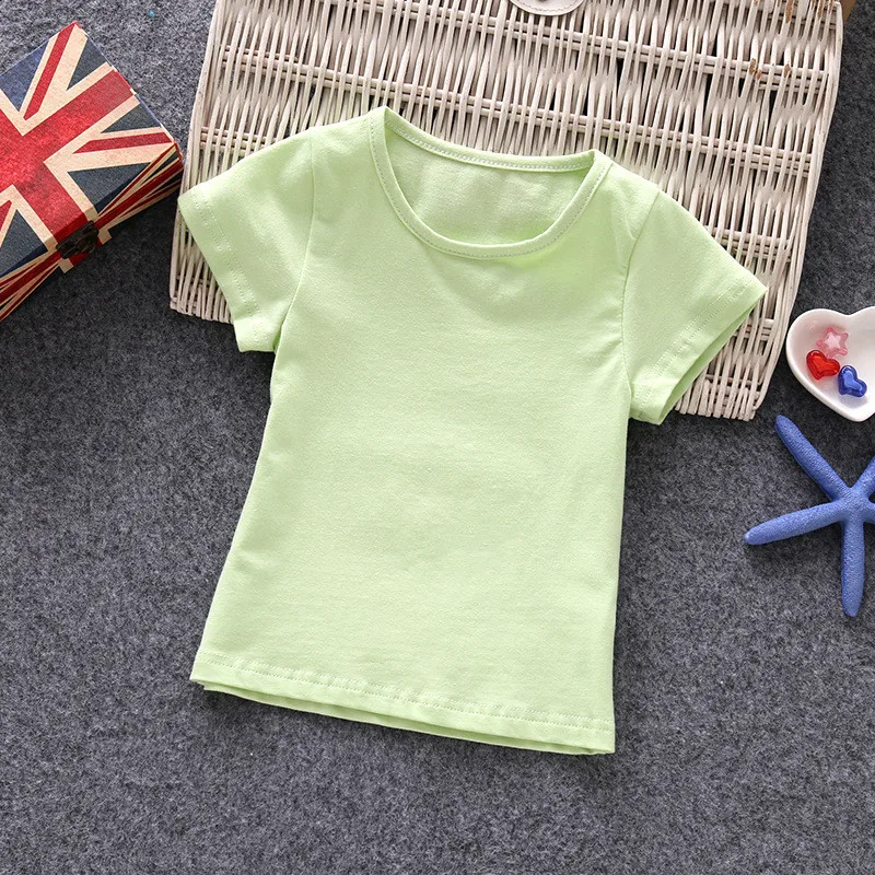 Летняя футболка для девочек из 2019 хлопка с круглым вырезом красные черные