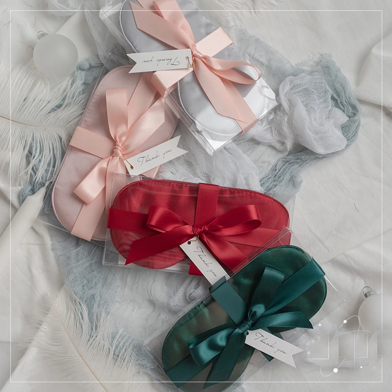 

4pcs Red pink Green Grey 100% silk Eyemask Girlfriend Birthday Bride gifts Wedding Proposal Bridesmaid gift
