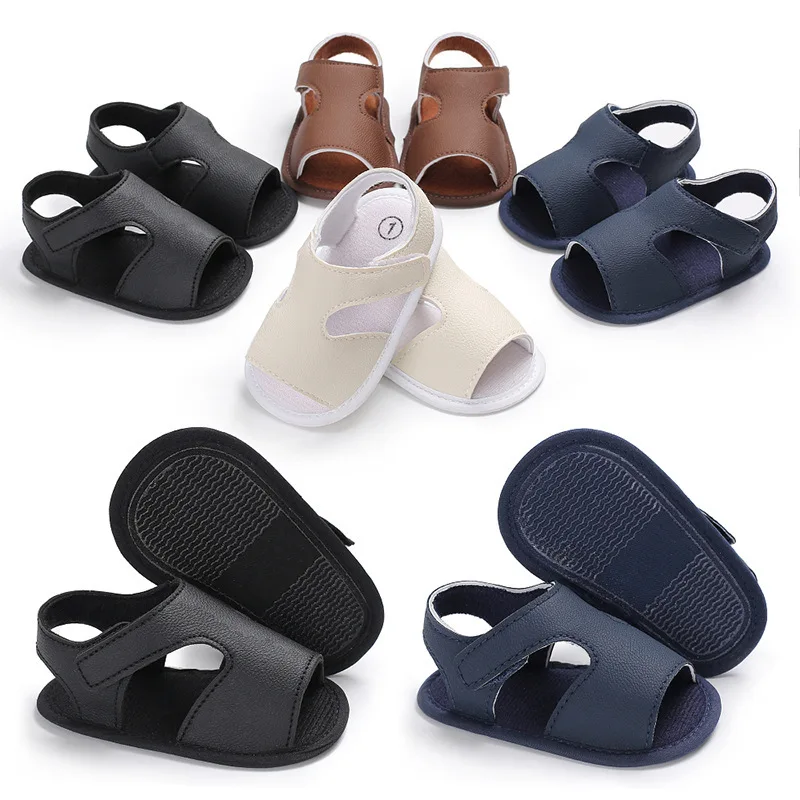 

Baby Sandals Fashion Pu Leather Baby Shoes Non-slip Clogs for Baby Boys