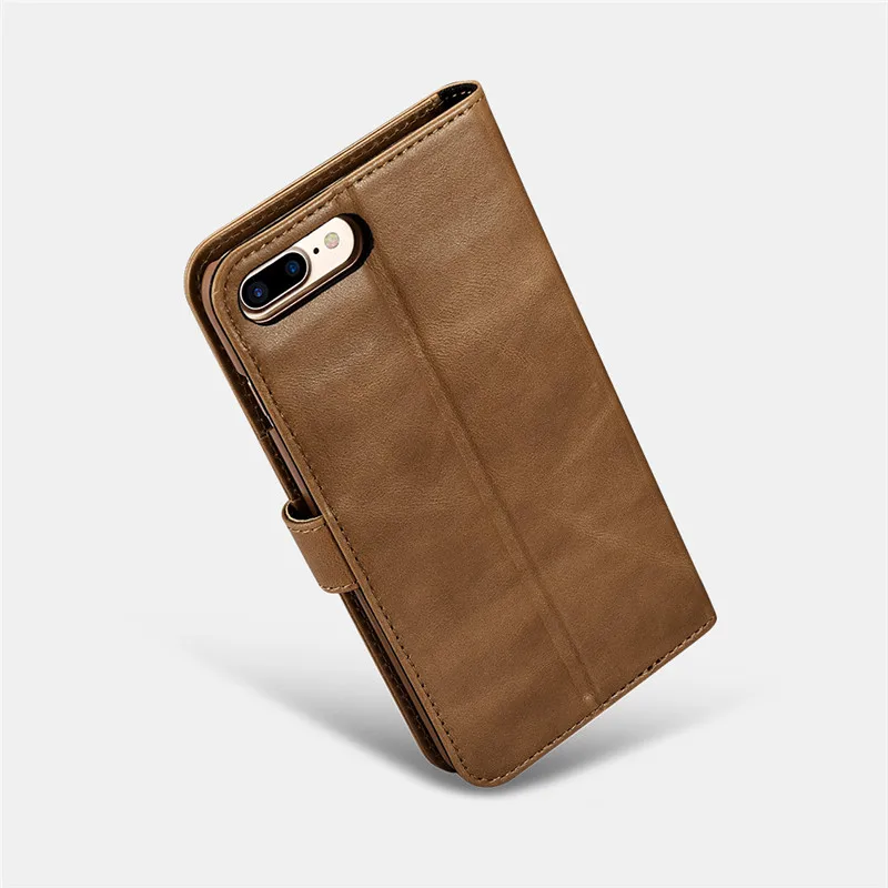 ICARER Wallet Case For iPhone7 8 Genuine Leather Protective iPhone7Plus 8Plus Flip Card Holder Magnetic Detachable 2in1 | Мобильные