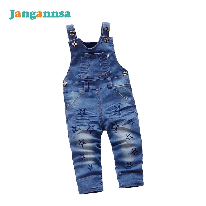 Джинсовые комбинезоны со звездами для малышей модные джинсы младенцев милые