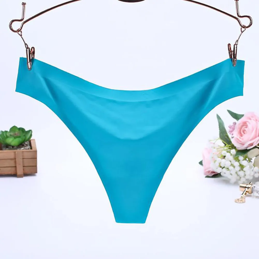 

6PC Women Underwear Sexy Invisible Briefs G-Strings Ice Silk Crotch woman underwear seamless womens briefs majtki damskie