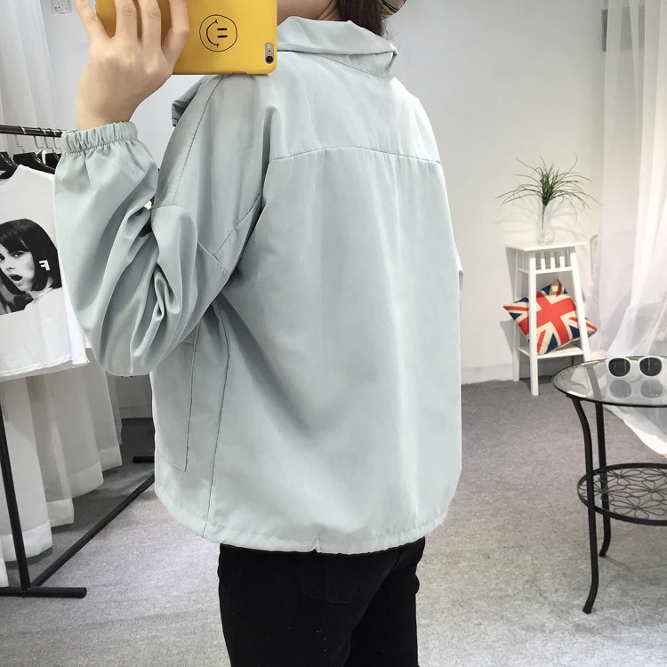 Women Jacket Basic Coat Spring Summer Newest Fashion Female Casual Long Sleeve Loose Solid Short Thin Jacket Outerwear Coat