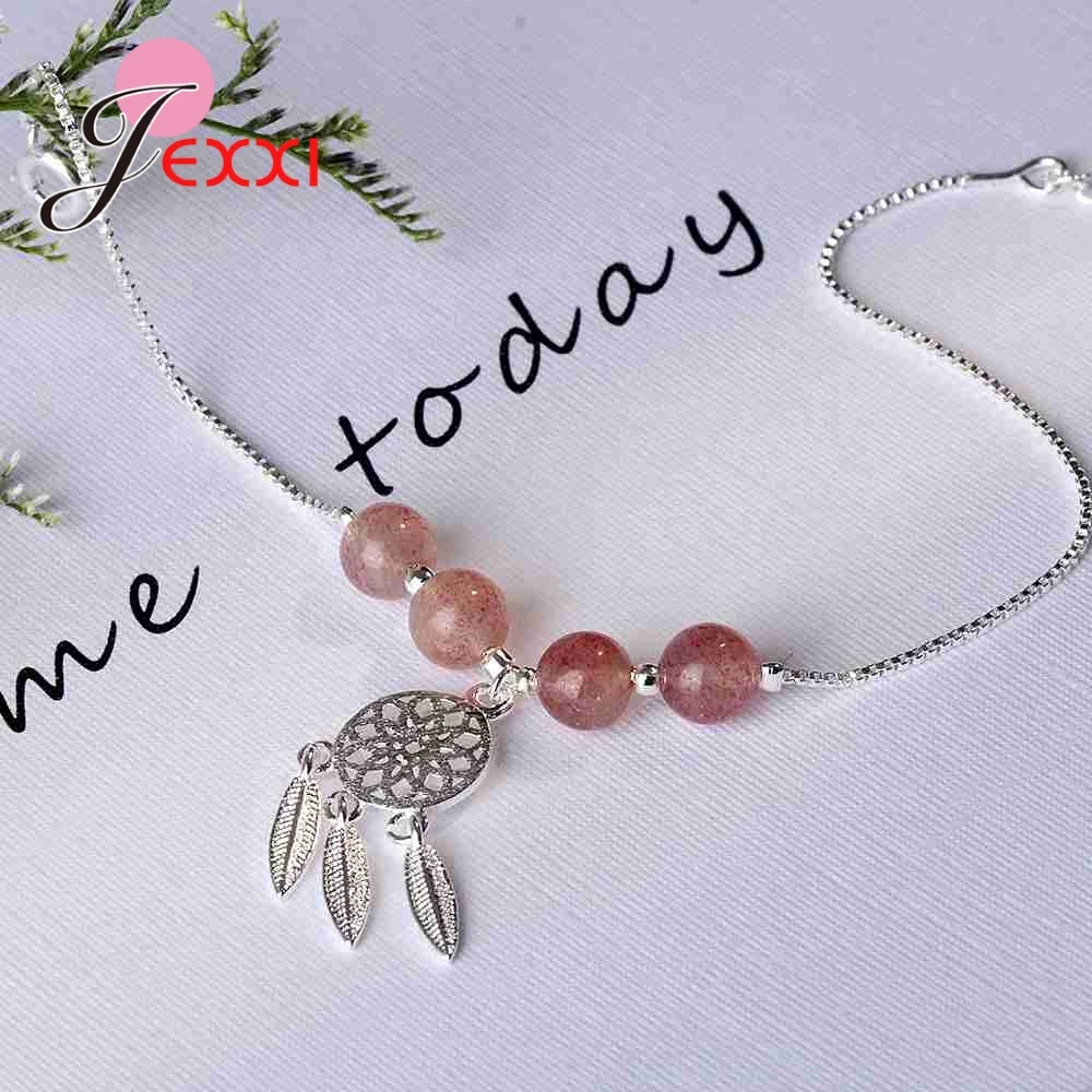 Женское ожерелье из серебра 925 пробы с геометрическим узором и розовым круглым